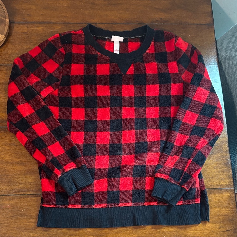 Wondershop Red and Black Plaid Sweatshirt